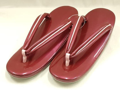 平和屋着物▼和装小物　和装草履　エナメル　逸品　未使用　AABJ5856ay
