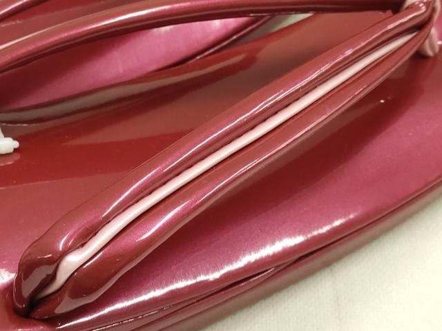 平和屋着物▼和装小物　和装草履　エナメル　逸品　未使用　AABJ5856ay