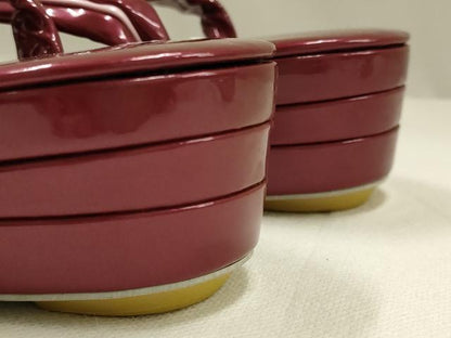 平和屋着物▼和装小物　和装草履　エナメル　逸品　未使用　AABJ5856ay