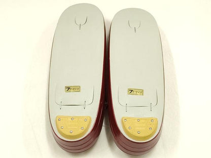 平和屋着物▼和装小物　和装草履　エナメル　逸品　未使用　AABJ5856ay