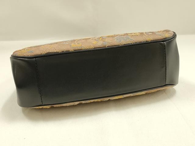 平和屋着物▼和装小物　和装バッグ　フジタツ　ハンドバッグ　獅子花文　共箱付き　逸品　AABJ5862ay