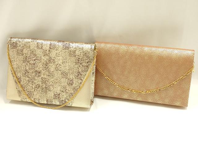 平和屋着物▼和装小物　和装バッグ2点セット　ハンドバッグ　クラッチバッグ　佐賀錦　金糸　逸品　AABJ5864ay