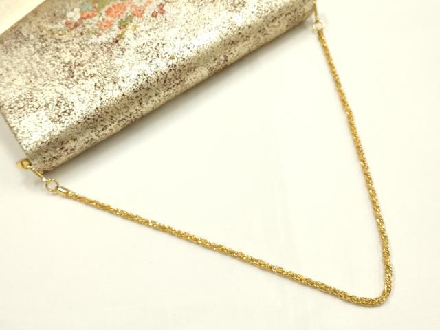 平和屋着物▼和装小物　和装バッグ2点セット　ハンドバッグ　クラッチバッグ　佐賀錦　金糸　逸品　AABJ5864ay