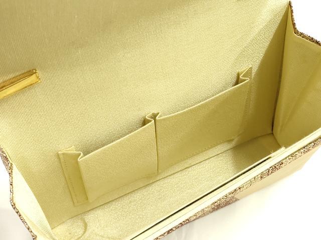 平和屋着物▼和装小物　和装バッグ2点セット　ハンドバッグ　クラッチバッグ　佐賀錦　金糸　逸品　AABJ5864ay