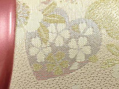 平和屋着物▼和装小物　和装バッグ　振袖用　ハンドバッグ　花柄　金銀糸　逸品　AABJ5865ay