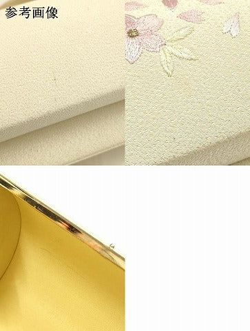 平和屋着物▼和装小物　和装バッグ　振袖用　ハンドバッグ　刺繍　花柄　桜　金糸　逸品　AABJ5866ay