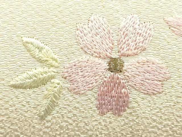 平和屋着物▼和装小物　和装バッグ　振袖用　ハンドバッグ　刺繍　花柄　桜　金糸　逸品　AABJ5866ay