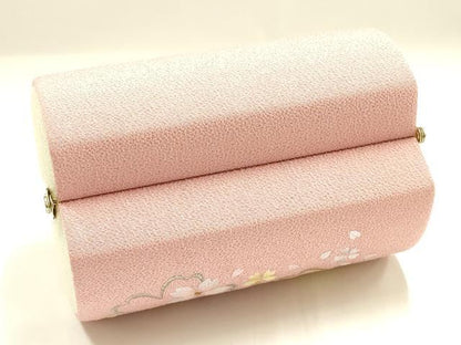 平和屋着物▼和装小物　和装バッグ　振袖用　ハンドバッグ　刺繍　花柄　桜　金銀糸　逸品　AABJ5868ay