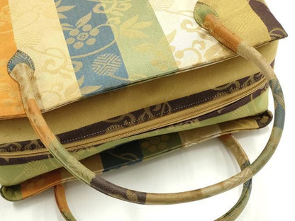 平和屋着物▼和装小物　和装バッグ　ハンドバッグ　利休バッグ　笹蔓　金糸　逸品　AABJ5871ay