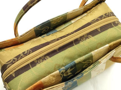 平和屋着物▼和装小物　和装バッグ　ハンドバッグ　利休バッグ　笹蔓　金糸　逸品　AABJ5871ay