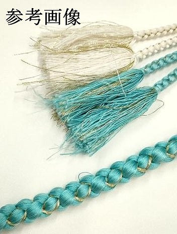 平和屋着物●和装小物　振袖用帯締め　装飾　つまみ細工　パール　ビーズ　鈴　金糸　逸品　AABJ5878ay