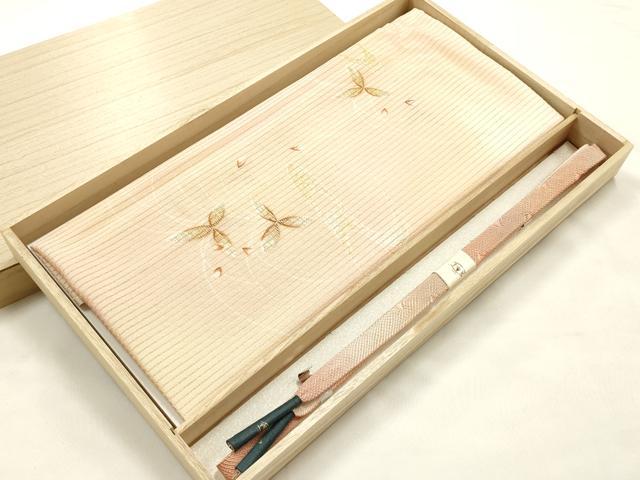 平和屋本店＊夏物　和装小物　帯締め・帯揚げセット　千晃　高麗組　流水花文　金銀彩　銀糸　暈し染め　逸品　未使用　AABJ5888ay