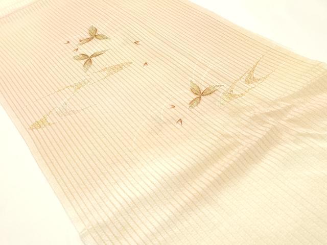 平和屋本店＊夏物　和装小物　帯締め・帯揚げセット　千晃　高麗組　流水花文　金銀彩　銀糸　暈し染め　逸品　未使用　AABJ5888ay