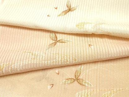 平和屋本店＊夏物　和装小物　帯締め・帯揚げセット　千晃　高麗組　流水花文　金銀彩　銀糸　暈し染め　逸品　未使用　AABJ5888ay