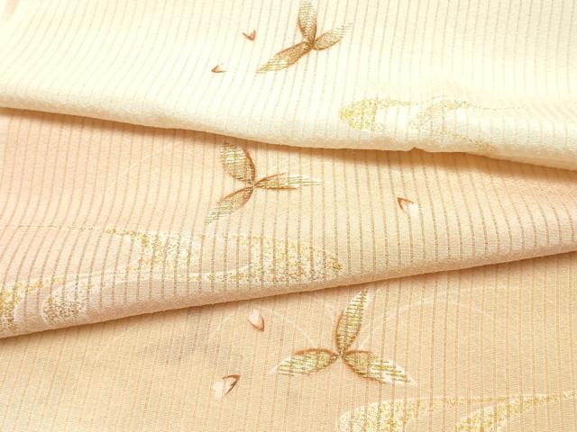 平和屋本店＊夏物　和装小物　帯締め・帯揚げセット　千晃　高麗組　流水花文　金銀彩　銀糸　暈し染め　逸品　未使用　AABJ5888ay