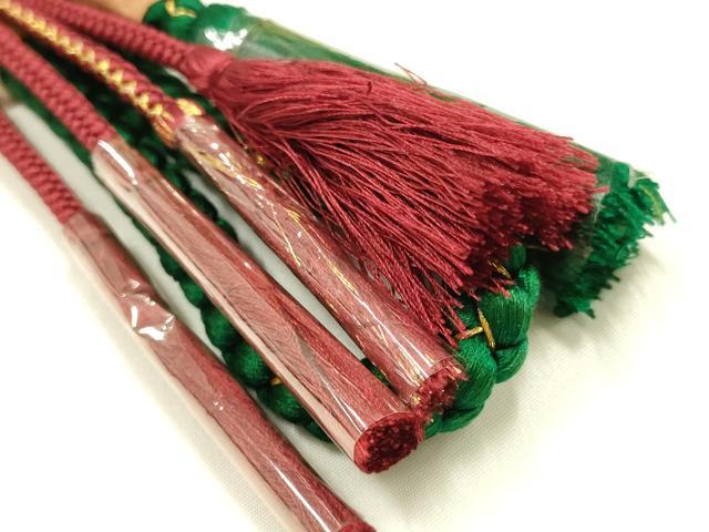 平和屋本店●和装小物　振袖用帯締め・帯揚げセット　総絞り　雲　菊　金糸　金彩　あい美苑　逸品　AABJ5900ay