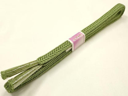 平和屋着物●和装小物　帯締め・帯揚げセット　平組　柄絞り　笹竹文　逸品　未使用　AABJ5902ay