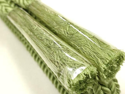 平和屋着物●和装小物　帯締め・帯揚げセット　平組　柄絞り　笹竹文　逸品　未使用　AABJ5902ay