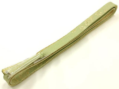平和屋着物●和装小物　帯締め・帯揚げセット　高麗組 綾出し　中抜き絞り　斜縞　金糸　逸品　未使用　AABJ5905ay