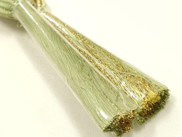 平和屋着物●和装小物　帯締め・帯揚げセット　高麗組 綾出し　中抜き絞り　斜縞　金糸　逸品　未使用　AABJ5905ay