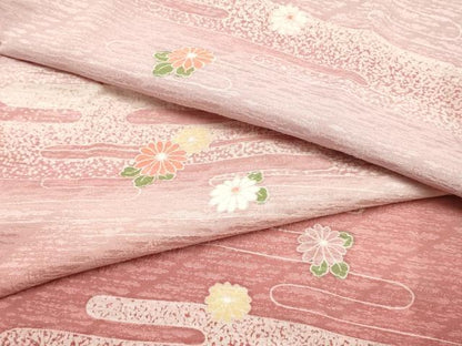 平和屋着物●和装小物　帯締め・帯揚げセット　笹浪組　エ霞花文　暈し染め　金糸　逸品　未使用　AABJ5908ay