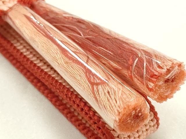 平和屋着物●和装小物　帯締め・帯揚げセット　平組　絞り　舞花文　逸品　未使用　AABJ5911ay