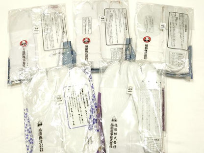 平和屋着物▼和装小物　足袋　まとめて5点　福助　白　4枚・5枚コハゼ　22cm　AABJ5924ay