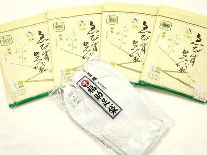 平和屋着物▼和装小物　足袋　まとめて5点　福助　エビス　4枚・5枚コハゼ　25cm　逸品　未使用　AABJ5935ay