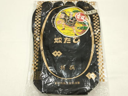 平和屋着物▼和装小物　足袋　まとめて5点　福助　白鳳　黒　4枚コハゼ　24.5cm　未使用　AABJ5939ay