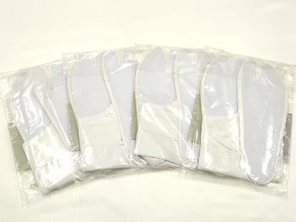 平和屋着物▼＜英＞はなぶさ謹製　和装小物　足袋　まとめて4点　白　5枚コハゼ　22.5～23cm　未使用　AABJ5940ay