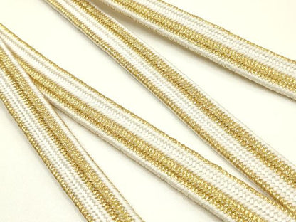 平和屋着物●和装小物　上質な帯締め　平田紐　礼装用　高麗組 綾出し　金糸　撚り房　木箱付き　逸品　未使用　AABJ5957ay