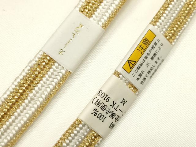 平和屋着物●和装小物　上質な帯締め　平田紐　礼装用　高麗組 綾出し　金糸　撚り房　木箱付き　逸品　未使用　AABJ5957ay