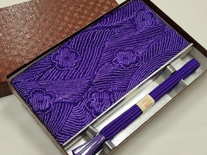平和屋着物●和装小物　帯締め・帯揚げセット　畝組　柄絞り　舞花文　逸品　未使用　AABJ5968ay