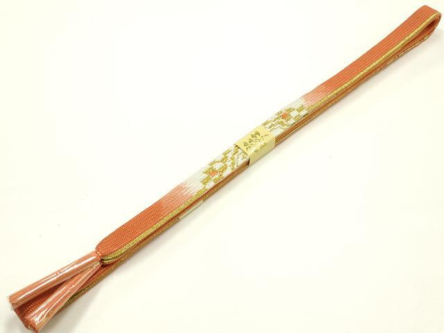 平和屋本店●和装小物　帯締め・帯揚げセット　高麗組　花柄　暈し　金糸　逸品　未使用　AABJ5970ay