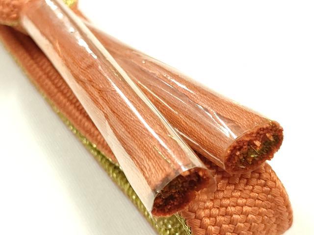 平和屋本店●和装小物　帯締め・帯揚げセット　高麗組　花柄　暈し　金糸　逸品　未使用　AABJ5970ay