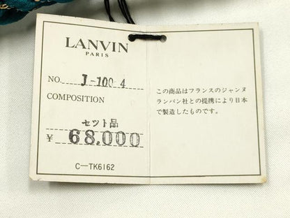 平和屋着物●LANVIN　和装小物　帯締め・帯揚げセット　チェーン　総絞り　斜縞　金彩　金銀糸　逸品　未使用　AABJ5971ay