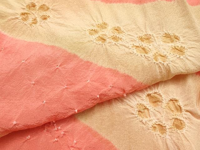 平和屋着物●和装小物　帯締め・帯揚げセット　笹浪組　暈し　絞り　花柄　金糸　逸品　未使用　AABJ5972ay