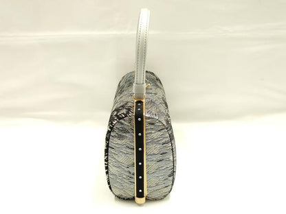 平和屋着物●和装小物　和装バッグ　ハンドバッグ　ラインストーン　銀糸　逸品　AABJ5976ay