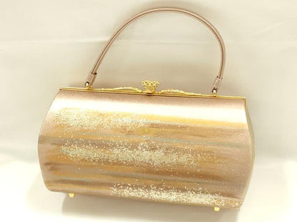 平和屋着物●和装小物　和装バッグ　ハンドバッグ　霞文　金彩　逸品　AABJ5978ay