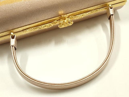平和屋着物●和装小物　和装バッグ　ハンドバッグ　霞文　金彩　逸品　AABJ5978ay