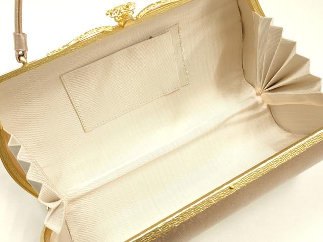 平和屋着物●和装小物　和装バッグ　ハンドバッグ　霞文　金彩　逸品　AABJ5978ay