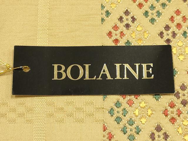 平和屋着物●和装小物　和装バッグ　BOLAINE　ハンドバッグ　利休バッグ　吉祥柄　七宝　花菱　金糸　逸品　未使用　AABJ5980ay