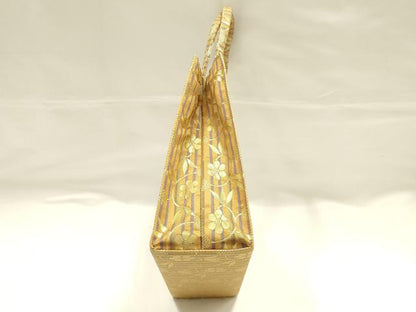 平和屋着物●和装小物　和装バッグ　ハンドバッグ　名物裂　笹蔓　金襴　逸品　未使用　AABJ5981ay