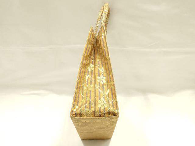 平和屋着物●和装小物　和装バッグ　ハンドバッグ　名物裂　笹蔓　金襴　逸品　未使用　AABJ5981ay
