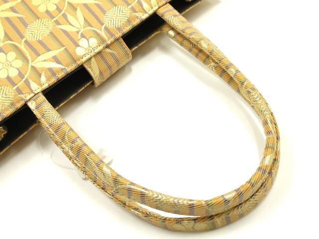 平和屋着物●和装小物　和装バッグ　ハンドバッグ　名物裂　笹蔓　金襴　逸品　未使用　AABJ5981ay
