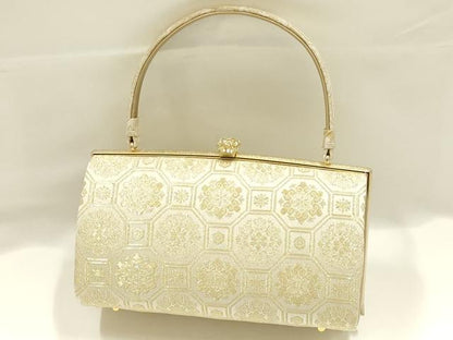 平和屋着物●和装小物　和装バッグ　ハンドバッグ　蜀江花文　金糸　逸品　AABJ5985ay