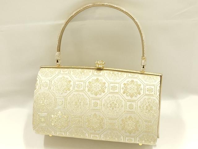 平和屋着物●和装小物　和装バッグ　ハンドバッグ　蜀江花文　金糸　逸品　AABJ5985ay