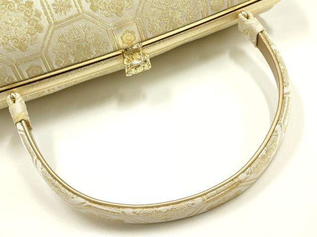 平和屋着物●和装小物　和装バッグ　ハンドバッグ　蜀江花文　金糸　逸品　AABJ5985ay