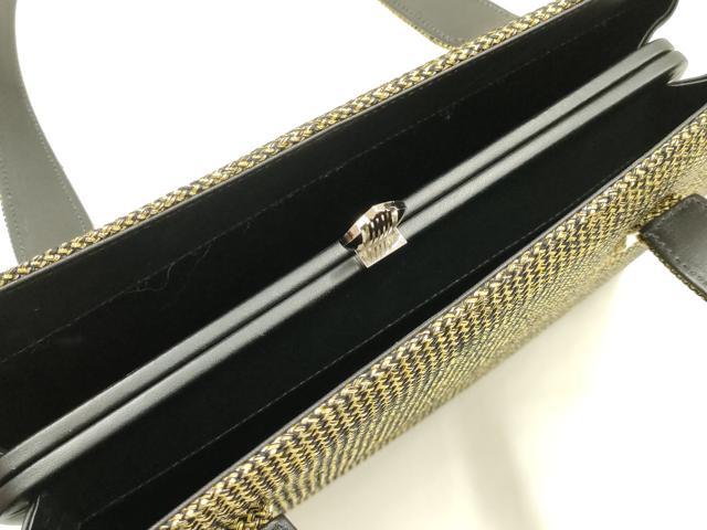 平和屋着物●和装小物　和装バッグ　ハンドバッグ　網代　金糸　逸品　AABJ5989ay