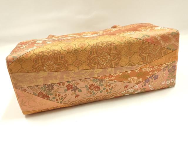 平和屋着物●和装小物　和装バッグ　ハンドバッグ　利休バッグ　切嵌　名物裂　金糸　逸品　AABJ5991ay